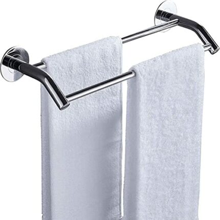 Bathroom Wall Rack, Stainless Steel Towel Rack, No Punch, Bathroom Double Towel Bar, Kitchen Bathroom Rack/32Cm