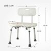 Bath Stools,Shower Stool Bath Seat Bath Chair with Non-Slip Backrest Lightweight Aluminum Adjustable Height Older People with Disabilities Carry