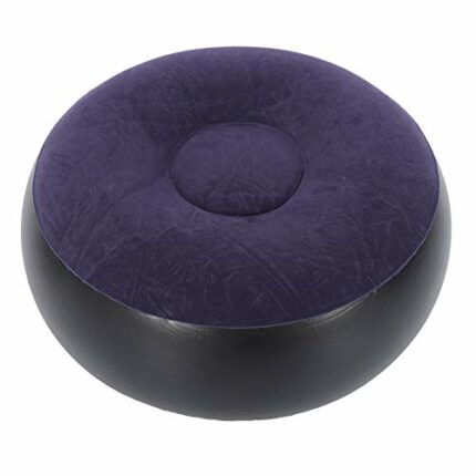 Fdit Portable Outdoor Camping Chair Inflatable Flocking Stool Footrest Cushion Durable Balance Air Chair for Home Office Travel
