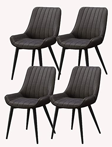 dining chair Office Reception Chairs Business Dining Chairs Set Kitchen Dining Chairs Set of 4 Metal Feet Comfortable Cushions and Backrest Leath
