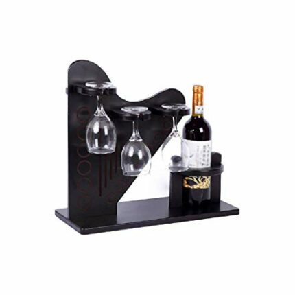 KXDCZ Wooden Wine Rack- Designs Rustic Real Wood Mounted Wine Bottle Rack Stemware Hanger Set Farmhouse Kitchen Dining