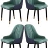 dining chair Kitchen Dining Room Furniture Chairs Modern Kitchen Dining Chair Set Of 4,Modern PU Leather High Back Padded Soft Seat Living Room L