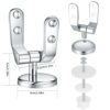 Toilet Seat Hinges Replacement, Chrome Finished Toilet Seat Hinge Fixings, Toilet Seat Hardware for Most Toilet Seats(2 Pcs)