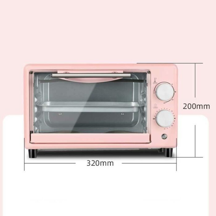 KKYKP Electric Kitchen Oven Multifunction Mini Tabletop Oven Baking Heating Automatic Home Bread Bread Biscuits (Color : Pink, Size : 20 * 32cm)