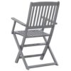 vidaXL 6x Solid Acacia Wood Folding Outdoor Chairs Garden Seating Furniture Foldable Wooden Patio Side Seat Kitchen Dining Room Dinner Chair