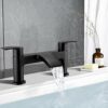 Bath Taps Black Waterfall Tub Taps Round Bathroom Bath Tap Brass Mixers