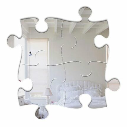 Mungai Mirrors 49cm Jigsaw Acrylic Mirror, Silver