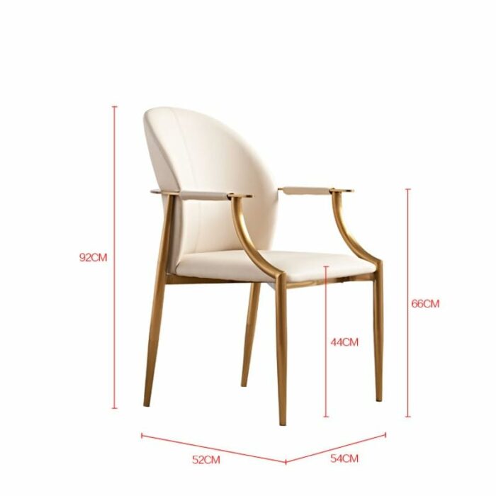 maozi Armrest Dining Chairs Metal Comfortable Backrest Upholstered Chair Kitchen Furniture