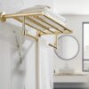 VERDDE Shower Bathroom Accessories Set, Towel, Paper Holder, Coat Hook, Toilet Brush, Polished Gold, Bath Hardware