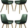 dining chair Kitchen Dining Room Furniture Chairs Kitchen Dining Chairs Set Of 4 With Artificial Leather Soft Seat And Golden Metal Legs For Livi