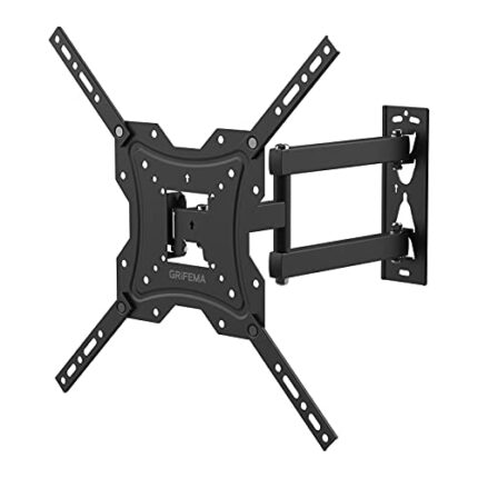 GRIFEMA GB1004 Swivel TV Wall Bracket, for 26-55 inch Screens, for Flat & Curved TV up to 30KG, Tilt (+ 5°，-10°), VESA Mount 75x75MM to 400X400MM