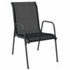 vidaXL Garden Dining Set 7 Piece, Table and Chair for Patio Terrace, Outdoor Dining Set with Table, Lounge Set, Black Steel and Textilene