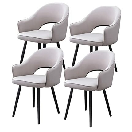 dining chair Kitchen Dining Room Furniture Chairs Kitchen Dining Chairs Set Of 4 Modern PU Leather Hollow Out Back Padded Soft Seat Living Room C
