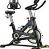 Exercise Bike, Sovnia Indoor Cycling Bike Stationary Bikes with iPad Holder, LCD Monitor and Comfortable Seat Cushion-150kgs Weight Support