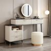 BVDSG Lighting Rock Slate Dresser Storage Cabinet Bedroom Furniture Scandinavian Dresser with Lighting