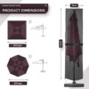 widesmile Garden Parasol Cover Large Outdoor Cantilever Parasol Cover Waterproof 420D Oxford Fabric Patio Umbrella Cover Heavy Duty with Zip and