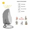 Xinyanmy Patio Hanging Chair Cover Waterproof 210D Oxford Fabric with PVC Lining Swing Chair Cover Veranda Patio Egg Chair Cover with Storage Bag