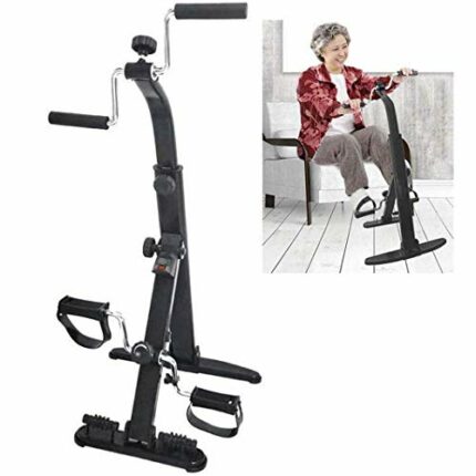 LUNEZY Pedal Exerciser, Exercise Bike Stationary, Adjustable Resistance Arm & Leg Indoor Fitness Training Machine, Elderly Home Stroke Hemiplegia