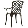 vidaXL Biatro Set 5 Piece Outdoor Furniture Set Balcony Bistro Table and Chairs Patio Garden Balcony Table Chairs Furniture Cast Aluminium Bronze