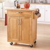 DINGZZ Kitchen Island Cart With Drawer & Storage Shelves, Spice Rack, Towel Bar, Butcher Block Top (Color : Wit, Size : 32 * 19 * 3535in)