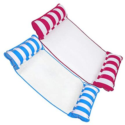 Water Hammock, 4-in-1 Swimming Pool Hammock Water Hammock Inflatable Swimming Pool for Swimming Pools Hot Tub Beach Summer (red+blue)