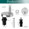 Toilet Seat Fittings, 2 Pack Toilet Seat Hinges with 2 Extra Screws, Stainless Steel Toilet Seat Screws with Expanding Rubber Screws, Stainless S
