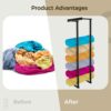Towel Rack, Bathroom Towel Holder, Wall Mounted Towel Holder, Rolled Up Towel Wall Holder, Stainless Steel Organizer for Rolled Towels, 2-Bar Rol