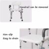 Bath Stools,Shower Stool Bathroom Chair with Armrests Bathroom with Armrests Aluminum Lightweight Adjustable Non-Slip Pregnant Pillow White Stock