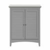 VERSANORA Teamson Home Wooden Bathroom Wall Cabinet, Bathroom Cabinet, Removable Storage Cabinet, Double Louvered Doors, White, Glancy Collection