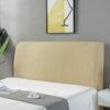 Caijin Bed Headboard Cover, Stretch Bed Headboard Slipcover, Dustproof Cover Padded Bedroom Headboard, Small Square Jacquard Fabric (Light Grey,
