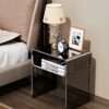 solaround Clear Acrylic End Table 2-Tier Bedside nightstand for Living Room Bedroom Home Decor (Black)