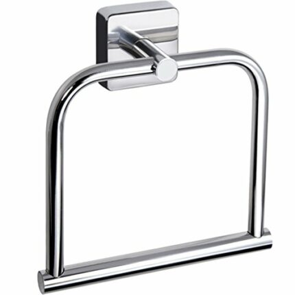 Kapitan Quattro Towel Ring Square Style Stainless Steel Bathroom Towel Hanger Holder 7.09 inches/ 18cm, AISI 304 18/10, Polished Finish, Wall Mou
