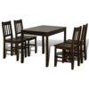 WALNUT Wooden kitchen Bar Tables and Chairs Set Dining Room Table Set for 4 Brown