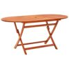 vidaXL Folding Outdoor Dining Set 7 Piece Outdoor Patio Terrance Backyard Furniture Wooden Dining Dinner Table and Chair Seat Solid Eucalyptus Wo