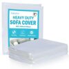 ToKinCen sofa cover 3 seater,sofa protective bag cover, plastic sofa cover, transparent sofa dust cover, water resistance, large heavy furniture