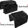 Sturdy Couch Sofa Armrest Organiser with Cup Holder Tray Sofa Caddy TV Remote Storage Pocket Bag for Apple Devices Cellphone Tablets Magazines DV
