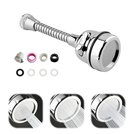 Movable Kitchen Sink Tap Spray Head, 360° Rotatable Anti-Splash Faucet Extender with Hose, Sprayer Head Faucet Sprayer Attachment with 3 Modes fo