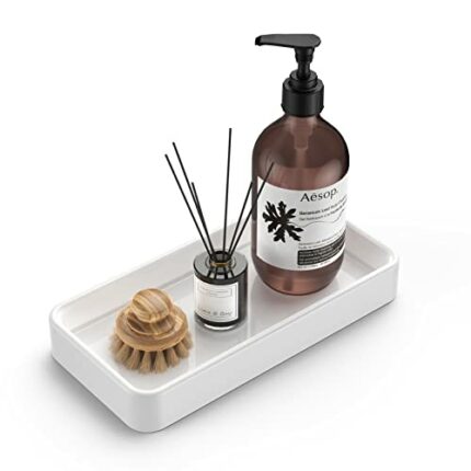 Gurygo 7.7" Countertop and Vanity Tray - Kitchen Sink Tray for Soap Bottles - Small Rectangular Vanity Sink Tray for Bathroom - Vanity Trays for