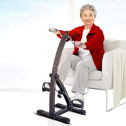 NMDCDH Mini Exerciser Bike, with Multifunctional LCD Display for Elderly Men Women, Arm Leg Exercise Bike Rehabilitation Foot Hand Cycle Home Tra