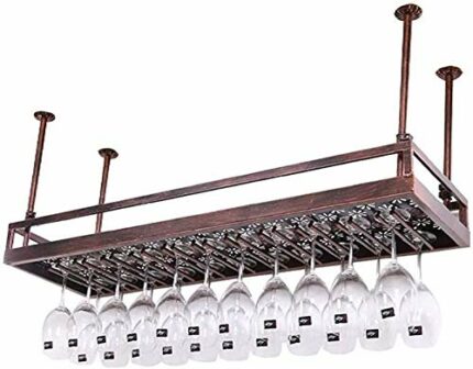 EYLINK Wine Racks,Wall Mounted 2-Tier 30 Wine Glass Rack Storage Stand Hanging Iron Wine Stemware Holder Display Shelf, Adjustable Boom Modern Mi