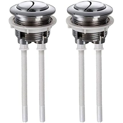 Toilet Dual Flush Push Button, 2 Pack Toilet Button Flushing Round Head Toilet Flush Button Replacement Accessories for Bathroom Toilet Water Tan