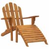vidaXL 2x Garden Adirondack Chairs with Footrests Armchair Reclining Chair Patio Outdoor Furniture for Fire Pit Beach Poolside Porch Solid Wood T