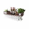 PIBM Stylish Simplicity Wine Shelf European Wrought Iron Hanging Wine Rack, Creative Wall Hanging Wine Rack, Bronze , 100CM