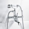 Traditional Bathtub Mixer Tap,Luckyhome Victorian Bath Shower Mixer Tap with Hand Held Shower