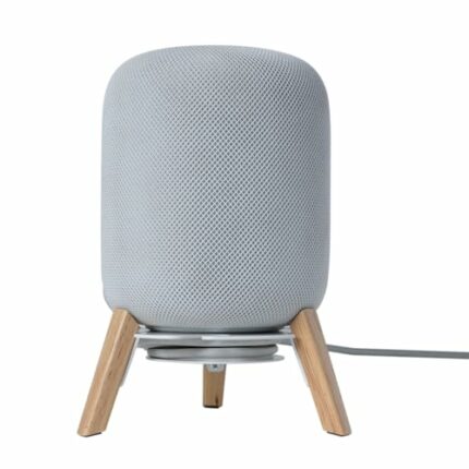 shinar Real Wood Desktop Speaker Stands,Table Desk Stand Compatible for Homepod 2nd gen (2023 Released) with Cable Management Table Wooden Mount