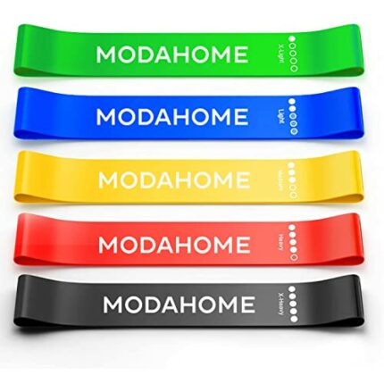 MODAHOME Resistance Bands Set of 5 - Exercise Bands with Different Resistance Levels - Heavy Elastic Rubber Band for Fitness - Ideal for Muscle T