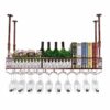 Wine racks Home/Bar Retro Metal Hanging with Glass Holder Goblet Wine Bottle Holder for Kitchen Bar Cabinet Organization Ceiling Wine Shelf Organ
