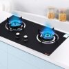 Wgwioo Gas Cooktop, Tempered Glass Gas Cooktop, 2 Burners Gas Stoves Cooktop with Thermocouple Protection, Built in Gas Stove,Natural gas