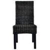 vidaXL 6x Dining Chair Kubu Rattan and Mango Wood Black Kitchen Furniture Seat