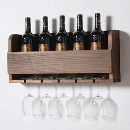 NEOCHY Solid Wine Rack, Goblet Rack Wall Mount Wine Cabinet Wall Mount Wine Rack Modern Restaurant Home